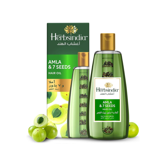 زيت الشعر هيربس إنديا أملا وسبعة بذور - أنبوب مغذي 180 مل