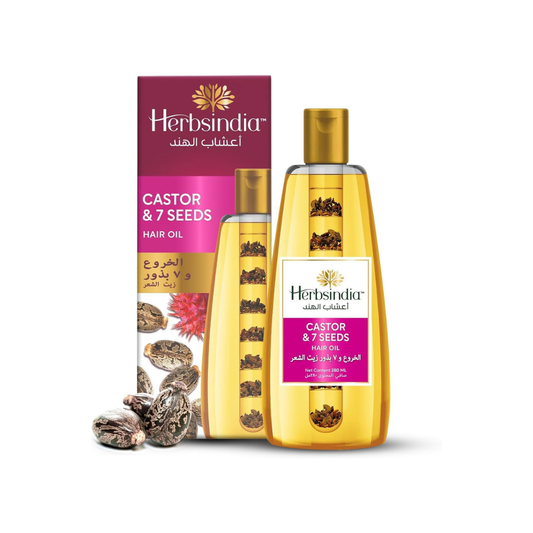 زيت الشعر من هيربس إنديا بزيت الخروع وسبع بذور - أنبوب مغذي 180 مل