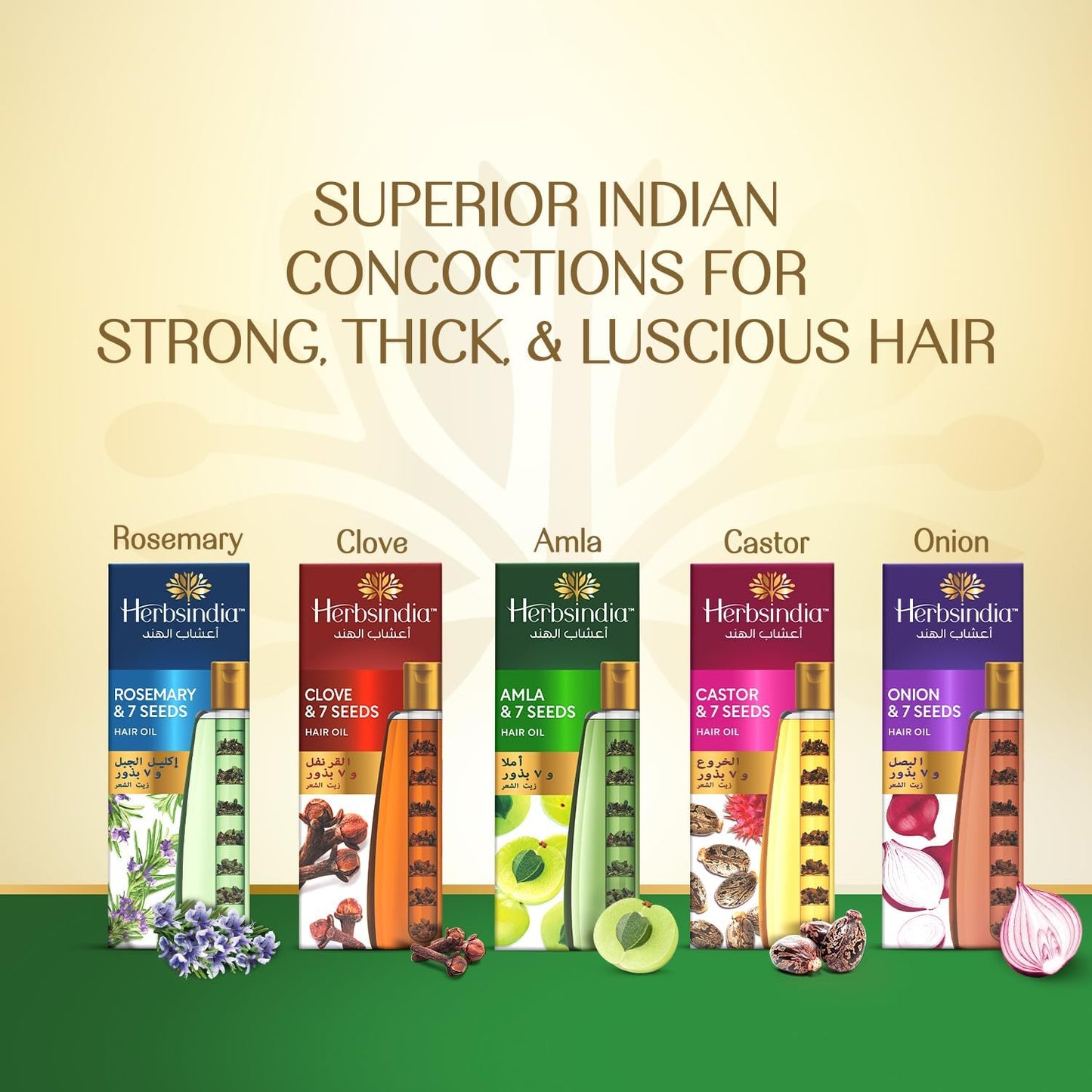 زيت الشعر هيربس إنديا أملا وسبعة بذور - أنبوب مغذي 180 مل