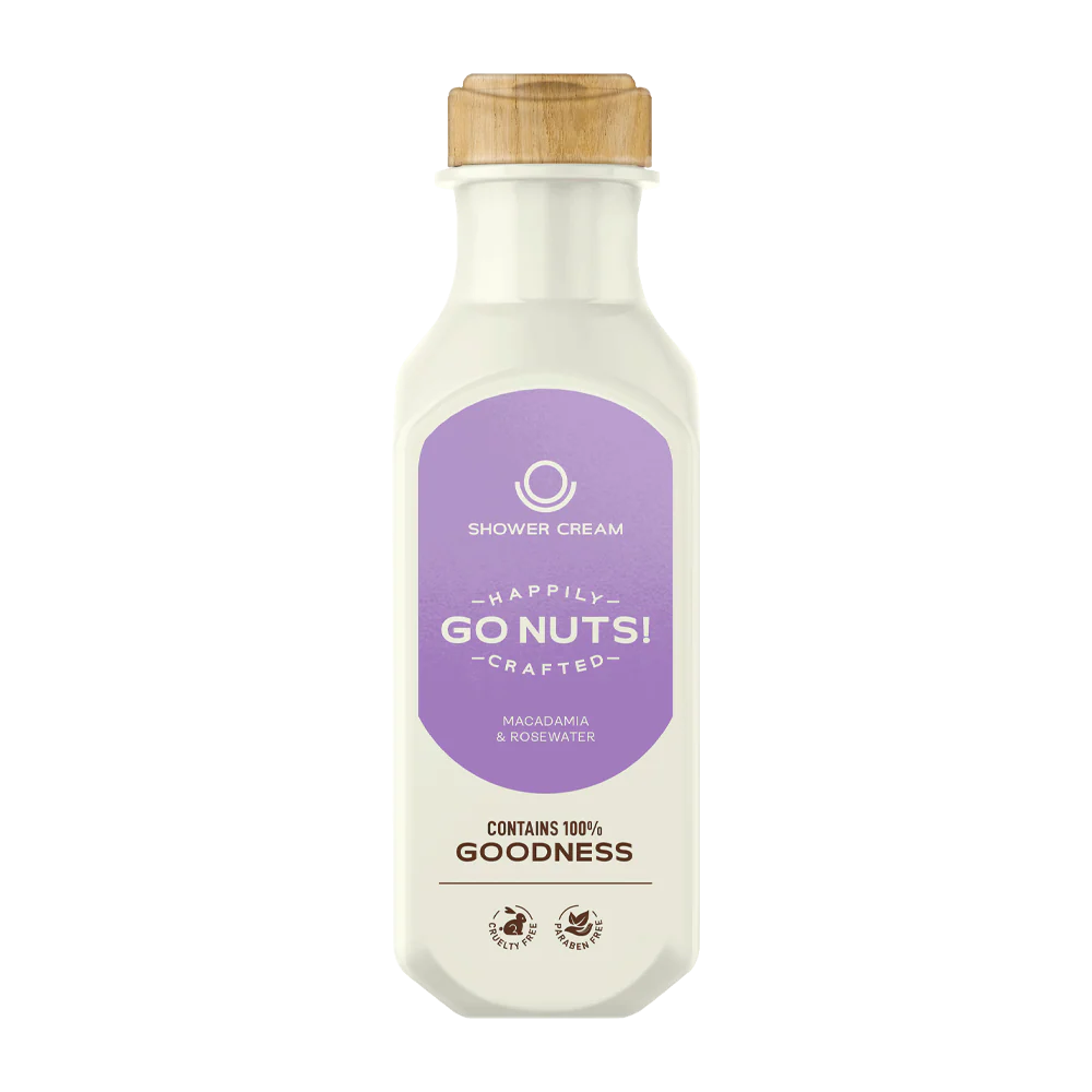 كريم استحمام بقشرة الجوز والمكاديميا وماء الورد