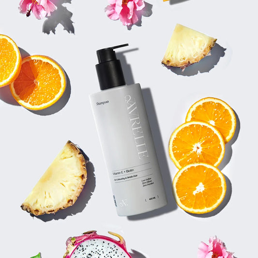 شامبو أفريل بزيت فيتامين إي + البيوتين منخفض الكبريتات للشعر غير الصحي والهش