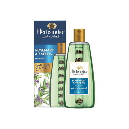 زيت الشعر من هيربس إنديا بالروزماري وسبع بذور - أنبوب مغذي 180 مل