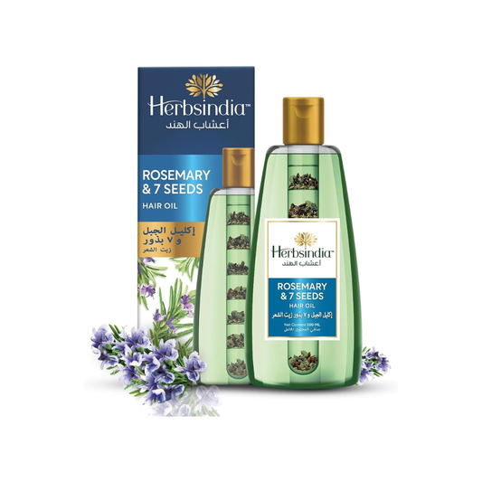 زيت الشعر من هيربس إنديا بالروزماري وسبع بذور - أنبوب مغذي 180 مل