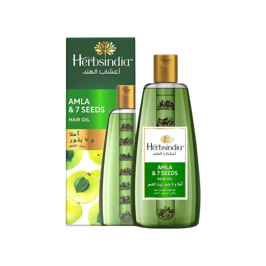 زيت الشعر هيربس إنديا أملا وسبعة بذور - أنبوب مغذي 180 مل
