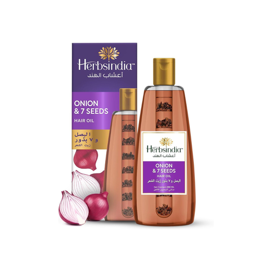 زيت الشعر من هيربس إنديا بالبصل وسبعة أنواع من البذور - أنبوب مغذي 180 مل