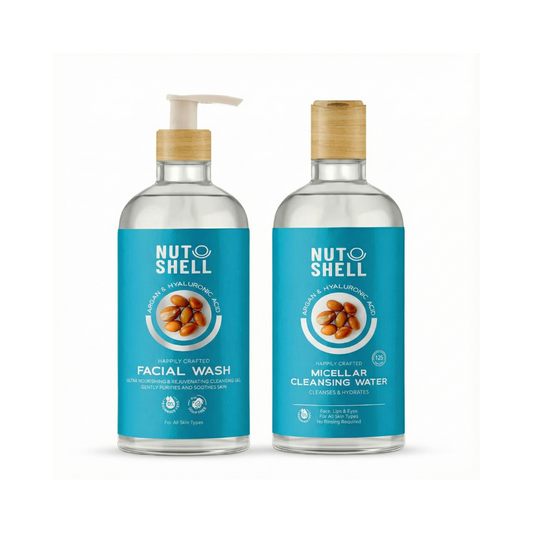مجموعة تنظيف الوجه من نات شيل - غسول للوجه وماء ميسيلار