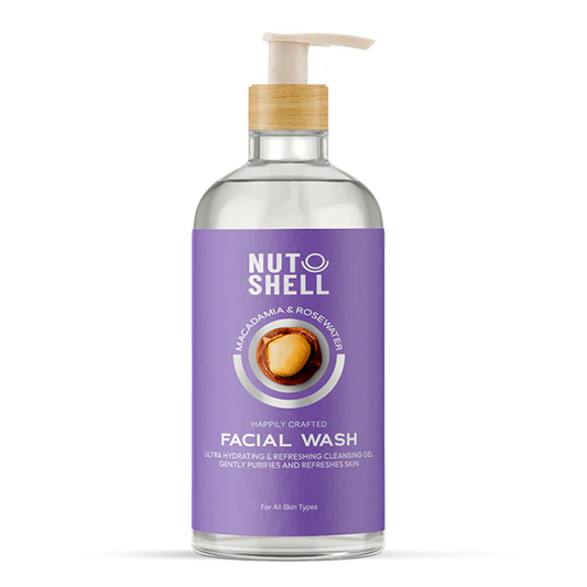 غسول الوجه بقشر الجوز والمكاديميا وماء الورد 250 مل